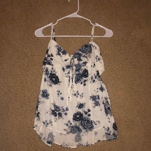 American Eagle blue and white tank NEVER WORN!!